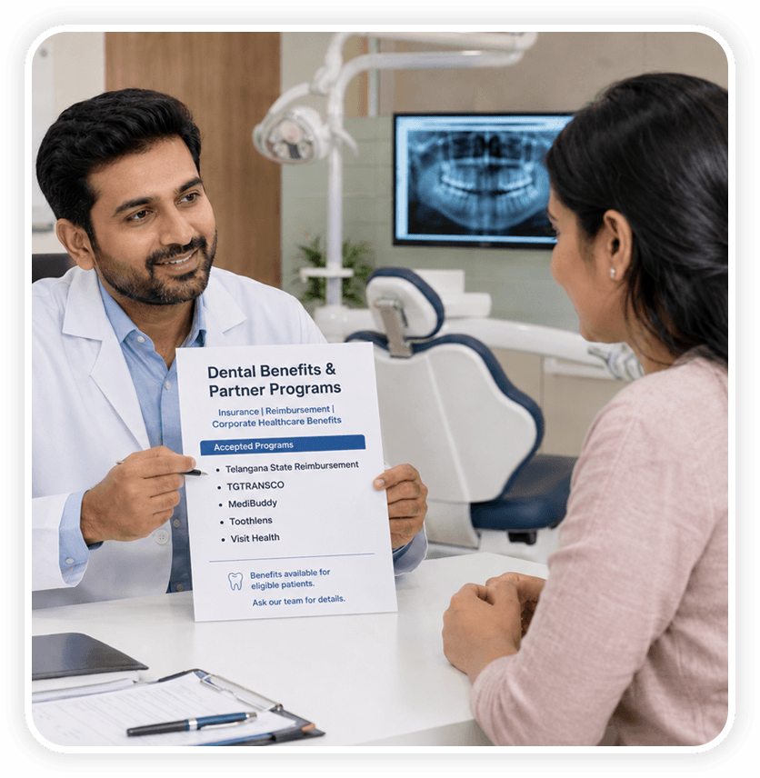 Dentist explaining treatment benefits to a patient