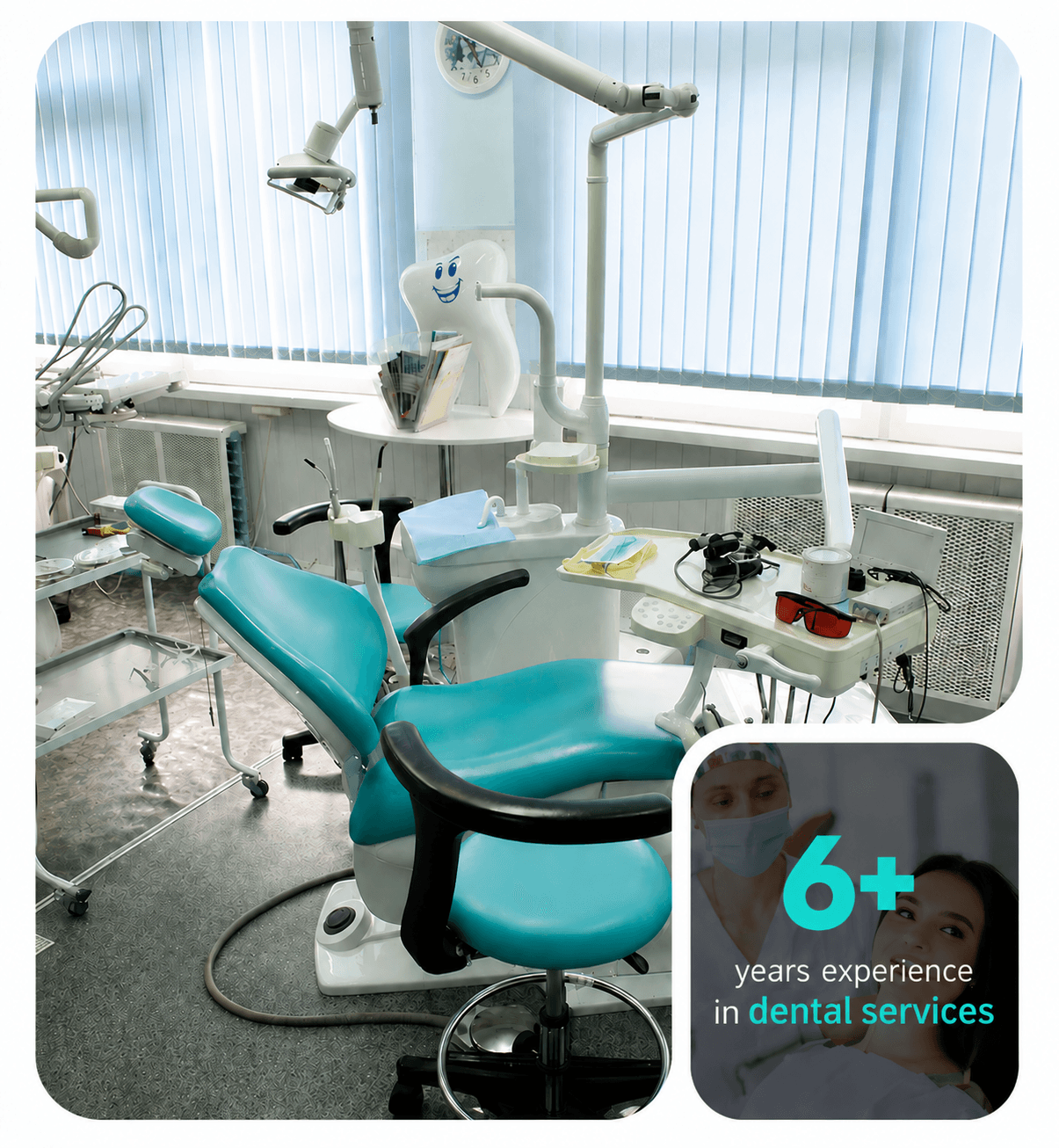 Elite Dental Studio treatment room with over 20 years of medical service experience